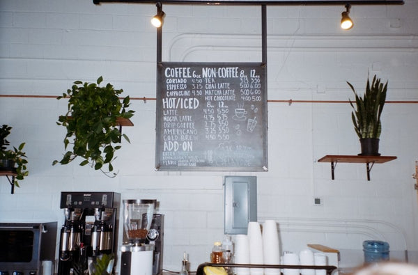 The chalkboard menu