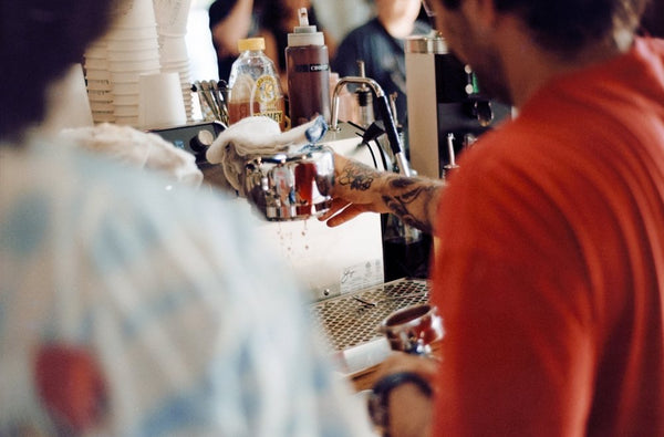 Pulling espresso shots